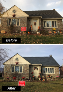before after exterior roofing