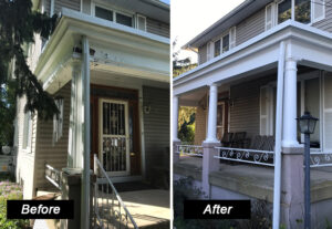 before after porch pillars