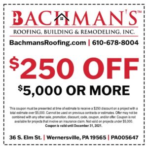Bachman's Roofing $250 Off Coupon