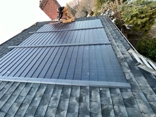 solar panel installation on the roof