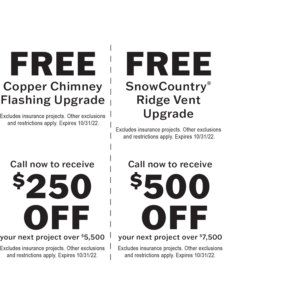 coupons to save on your next roofing project