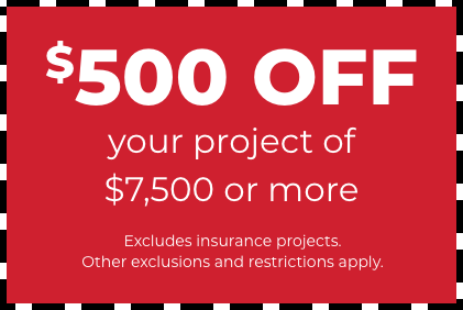 $500 off your project of $7,500 or more coupon